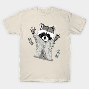 Jolly Playful Raccoon in Ink #1 T-Shirt